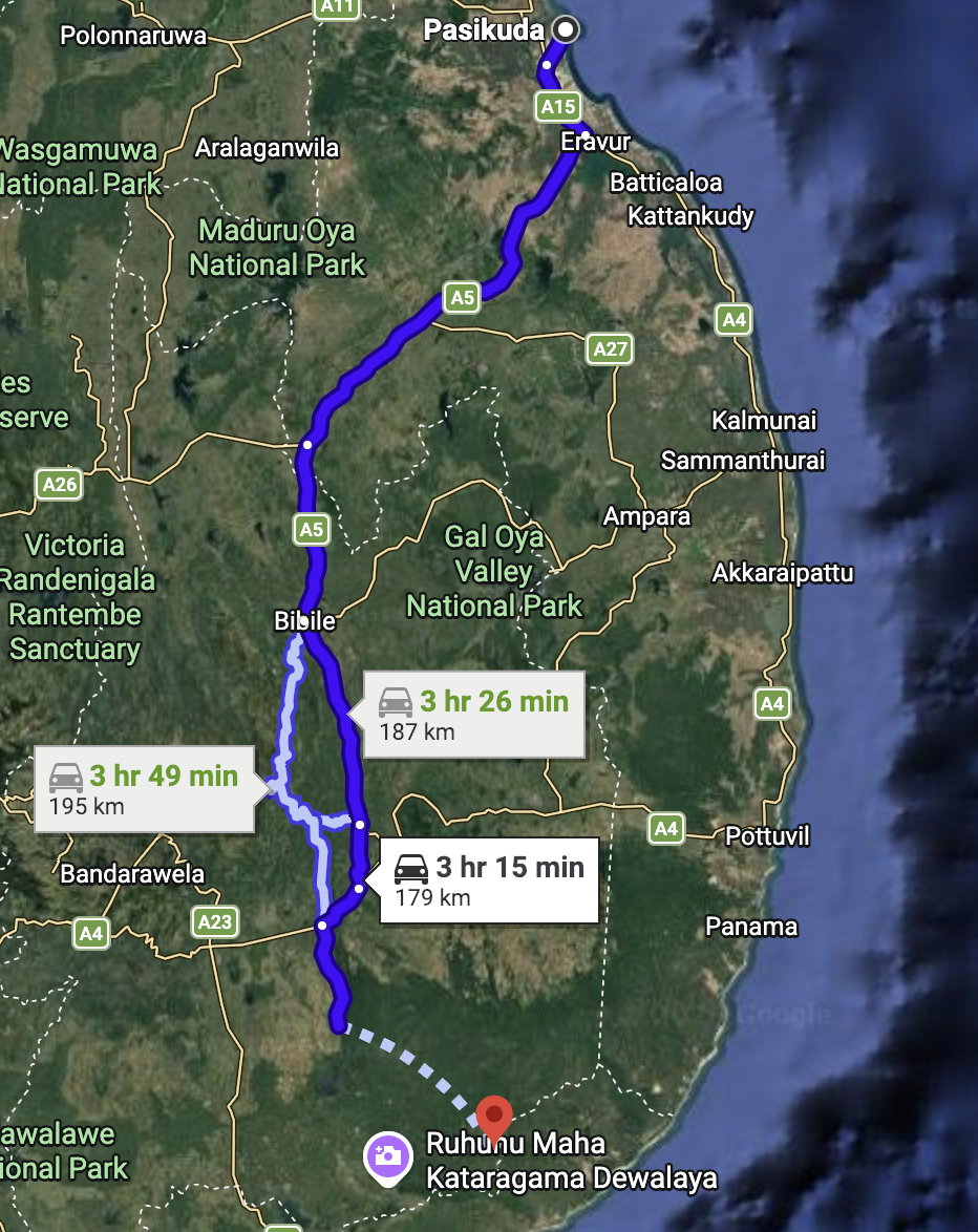 Passikudah → Yala